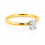 0.40 Carat Oval Diamond Solitaire Ring in 18ct Yellow & White