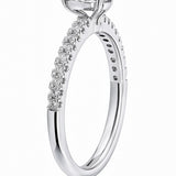 Pear Diamond Ring with Diamond Set Band in 18ct White Gold