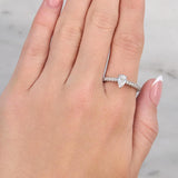 Pear Diamond Ring with Diamond Set Band in 18ct White Gold