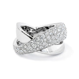 Italian Pave Set Crossover Diamond Dress Ring in 18ct White Gold