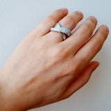 Italian Pave Set Crossover Diamond Dress Ring in 18ct White Gold