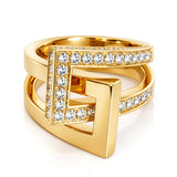 Italian Interlocking Diamond Ring in 18ct Yellow Gold