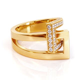 Italian Interlocking Diamond Ring in 18ct Yellow Gold
