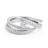Pave Wrap Diamond Ring in 18ct White Italian Gold