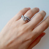 Pave Wrap Diamond Ring in 18ct White Italian Gold