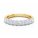 Asscher Cut Diamond Band set in 18ct Yellow & White Gold