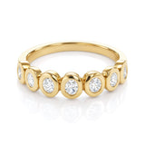 Oval Diamond Bezel Set Band in 18ct Yellow Gold