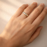 Oval Diamond Bezel Set Band in 18ct Yellow Gold