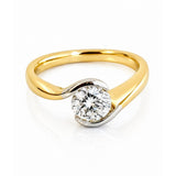 Wrap Style Diamond Ring in 18ct Yellow & White Gold on a white background