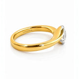 Wrap Style Diamond Ring in 18ct Yellow & White Gold on a white background