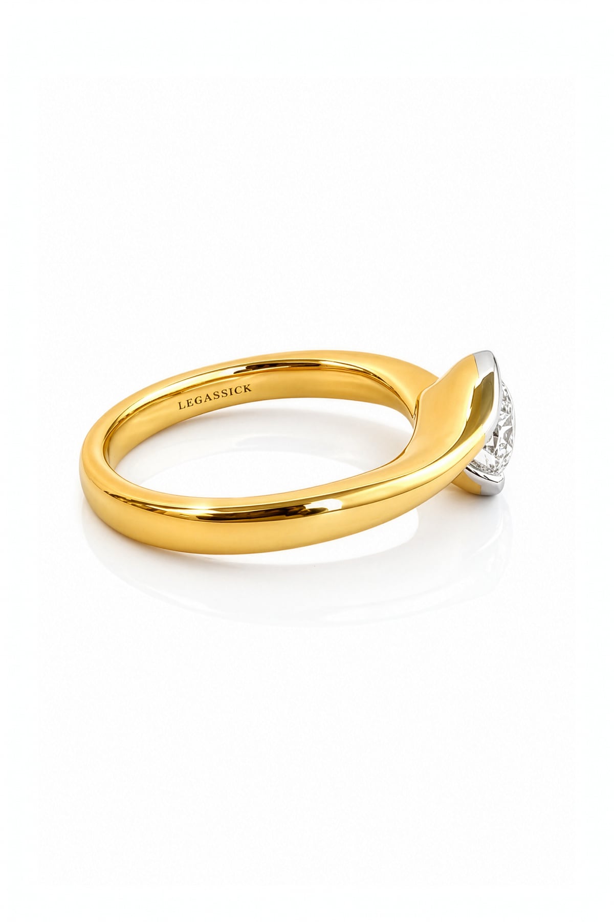 Wrap Style Diamond Ring in 18ct Yellow & White Gold on a white background
