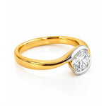 Wrap Style Diamond Ring in 18ct Yellow & White Gold on a white background
