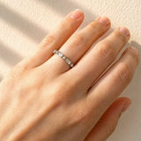 Baguette & Round Diamond Alternating Ring in 18ct Yellow & White Gold