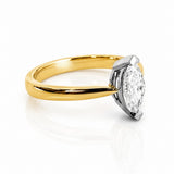 Marquise Diamond Solitaire Ring in 18ct Yellow & White Gold