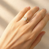 Marquise Diamond Solitaire Ring in 18ct Yellow & White Gold