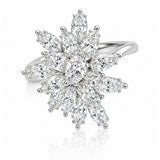 Abstract Diamond Cluster Dress Ring in 18ct White Gold