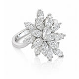 Abstract Diamond Cluster Dress Ring in 18ct White Gold