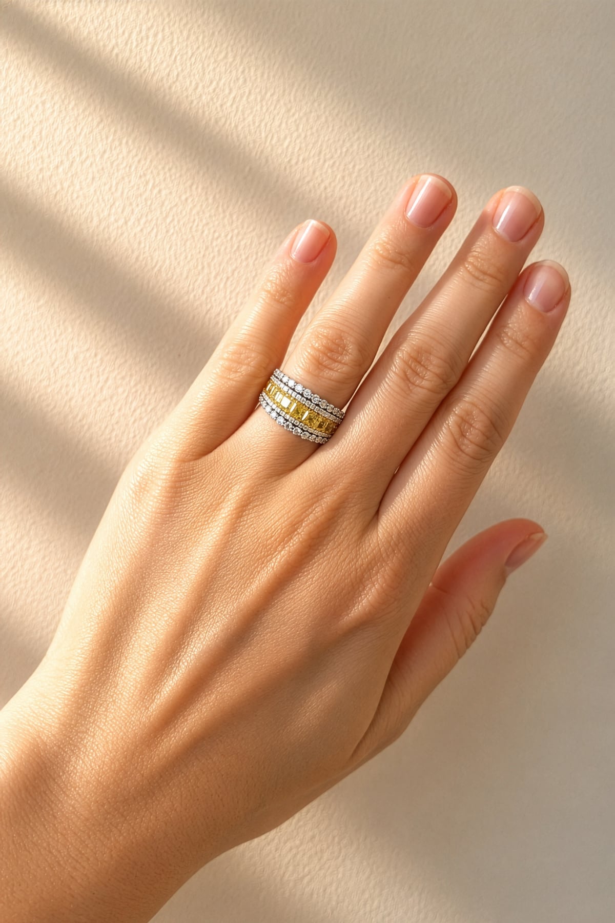 Fancy Yellow Diamond Dress Ring in 18ct White & Yellow Gold