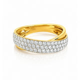Diamond Crossover Ring set in 18ct Yellow & White Gold