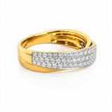 Diamond Crossover Ring set in 18ct Yellow & White Gold