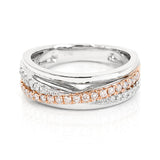 Argyle Pink Diamond Crossover Dress Ring in 18ct White & Rose Gold