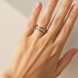 Argyle Pink Diamond Crossover Dress Ring in 18ct White & Rose Gold