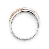 Argyle Pink Diamond Crossover Dress Ring in 18ct White & Rose Gold