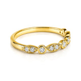 Delicate Diamond Scalloped Band in 18ct Yellow Gold