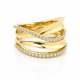 Timeless Diamond Crossover Dress Ring in 18ct Yellow Gold