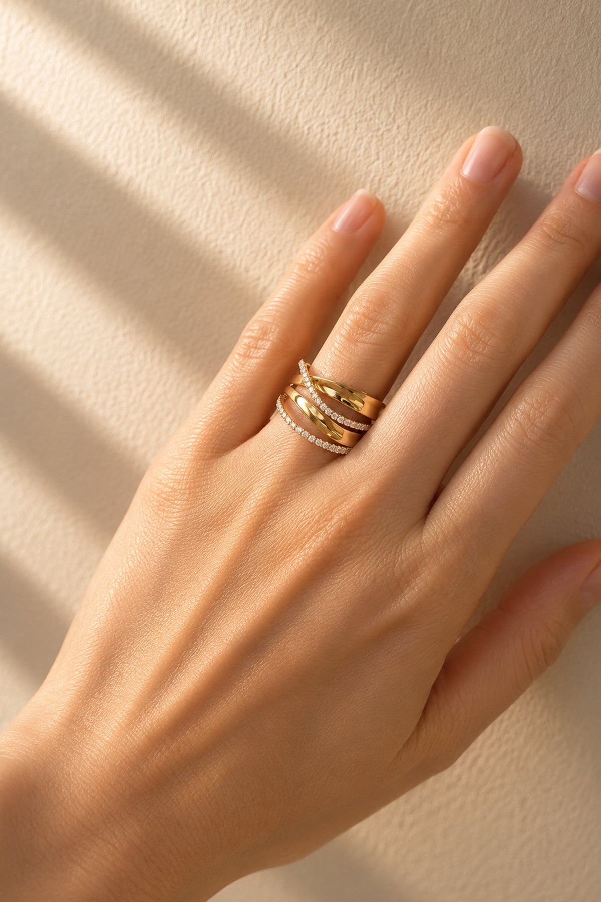 Timeless Diamond Crossover Dress Ring in 18ct Yellow Gold