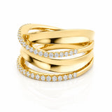 Timeless Diamond Crossover Dress Ring in 18ct Yellow Gold