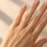 Round Brilliant Cut & Baguette Cut Diamond Set Yellow Gold Band