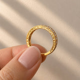 Diamond Band with Milgrain & Filigree Detail in 18ct Yellow Gold