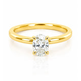 0.50ct Oval Cut Diamond Solitaire Ring in 18ct Yellow Gold