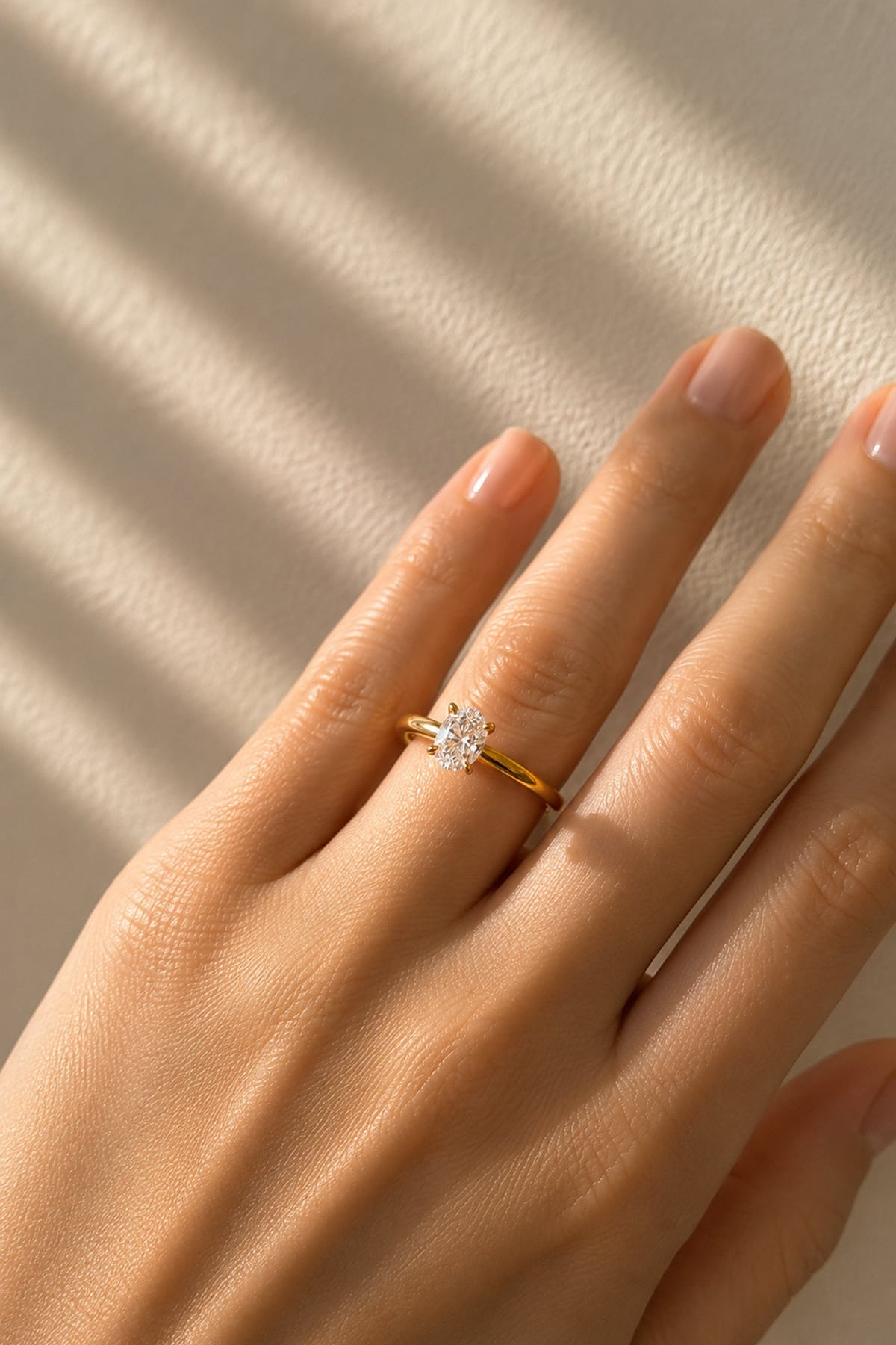 0.50ct Oval Cut Diamond Solitaire Ring in 18ct Yellow Gold