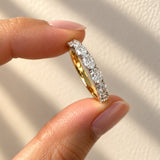 Seven Oval Diamond Band in 18ct Yellow & White Gold