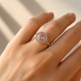 Rose Pink Morganite & Pink Diamond Dress Ring in 18ct White & Rose Gold