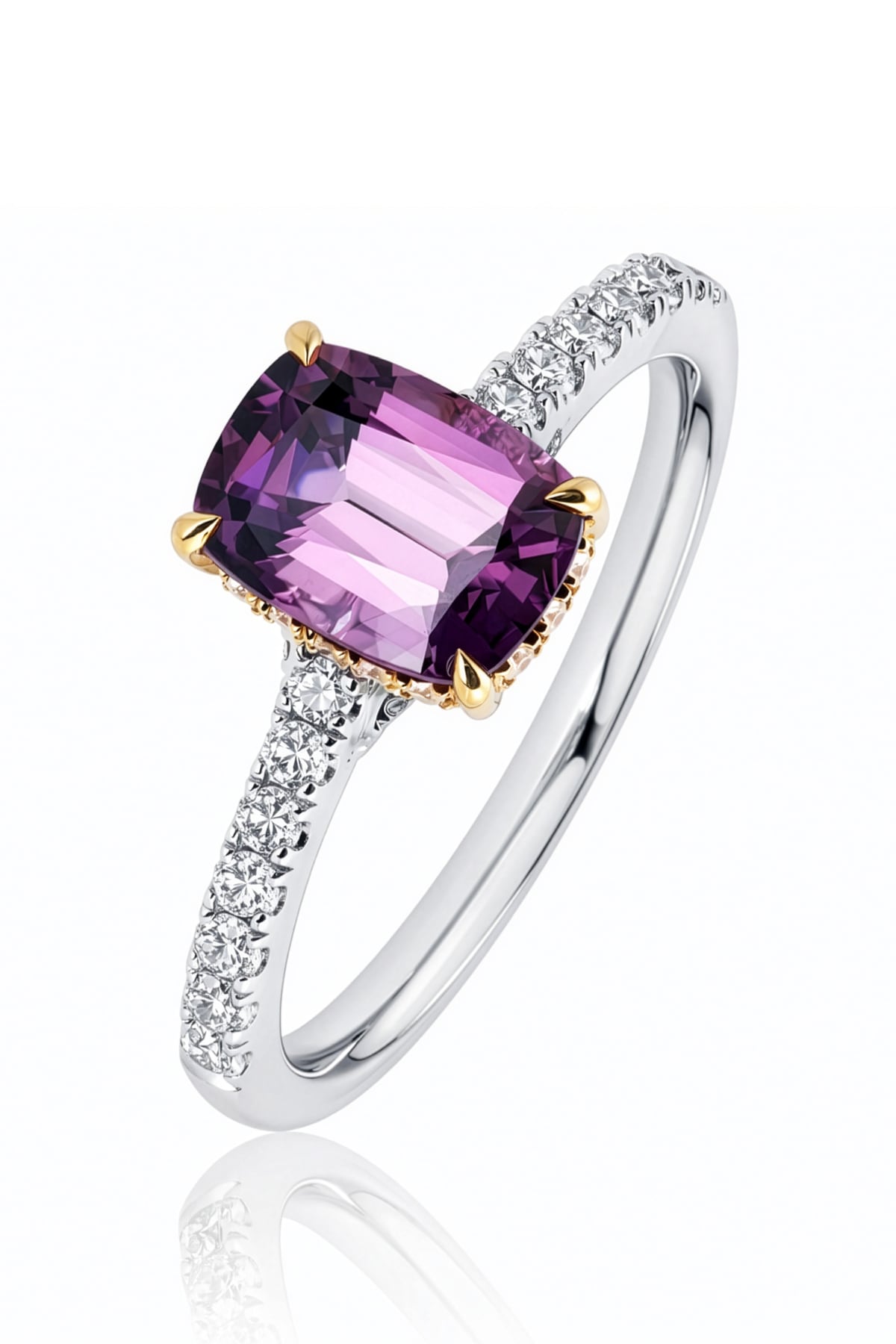 Pink Spinel & Diamond Ring set in 18ct White & Rose Gold at LeGassick.