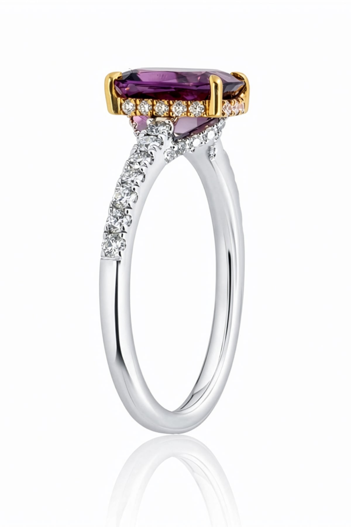 Pink Spinel & Diamond Ring set in 18ct White & Rose Gold at LeGassick.