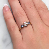Morganite, Blue Sapphire & Diamond Dress Ring in 9ct Yellow Gold from LeGassick.
