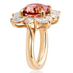 Pink Tourmaline & Diamond Statement Ring in 18ct Rose Gold
