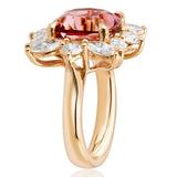Pink Tourmaline & Diamond Statement Ring in 18ct Rose Gold