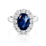 Classic Style Sapphire & Diamond Ring in 18ct White Gold