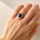 Classic Style Sapphire & Diamond Ring in 18ct White Gold