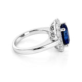 Classic Style Sapphire & Diamond Ring in 18ct White Gold