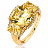 Lemon Quartz & Diamond Dress Ring set in 9ct Yellow Gold