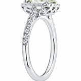 Green Mint Tourmaline & Diamond Ring set in 18ct White Gold