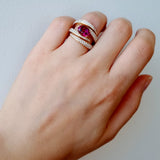 Tourmaline & Diamond Wrap Ring in 18ct Yellow Italian Gold