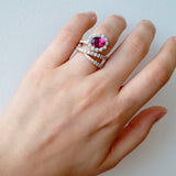 Yellow Gold Italian Oval Tourmaline & Diamond Wrap Ring