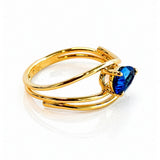 London Blue Topaz Open Wrap Ring in Yellow Gold
